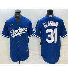 Men's Los Angeles Dodgers #31 Tyler Glasnow Blue Stitched Cool Base Nike Jersey