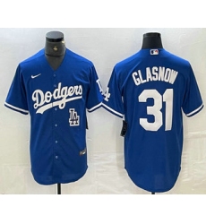 Men's Los Angeles Dodgers #31 Tyler Glasnow Blue Stitched Cool Base Nike Jerseys