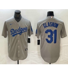 Men's Los Angeles Dodgers #31 Tyler Glasnow Grey Stitched Cool Base Nike Jersey