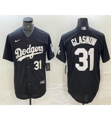 Men's Los Angeles Dodgers #31 Tyler Glasnow Number Black Turn Back The Clock Stitched Cool Base Jerseys