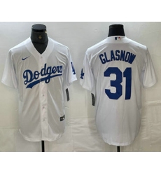 Men's Los Angeles Dodgers #31 Tyler Glasnow White Stitched Cool Base Nike Jerseys