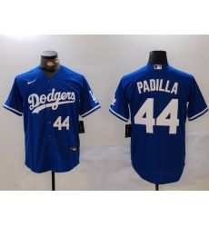 Men's Los Angeles Dodgers #44 Vicente Padilla Number Blue Cool Base Stitched Jerseys