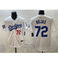 Men's Los Angeles Dodgers #72 Miguel Rojas White 2025 World Series Champions Limited Stitched Baseball Jersey