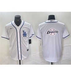 Men's Los Angeles Dodgers Team Big Logo White Cool Base Stitched Baseball Jerseys