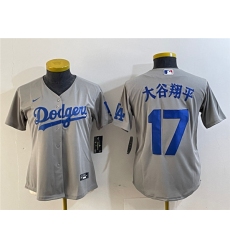 Women's Los Angeles Dodgers #17 大谷翔平 Gray Stitched Jerseys