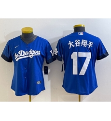 Women's Los Angeles Dodgers #17 大谷翔平 Royal City Connect Stitched Jersey