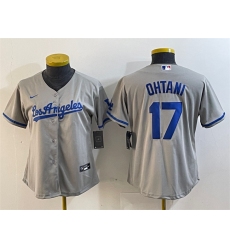 Women's Los Angeles Dodgers #17 Shohei Ohtani Gray Stitched Jersey