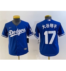 Youth Los Angeles Dodgers #17 大谷翔平 Blue Stitched Baseball Jersey