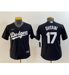 Youth Los Angeles Dodgers #17 Shohei Ohtani Black Turn Back The Clock Stitched Cool Base Jersey