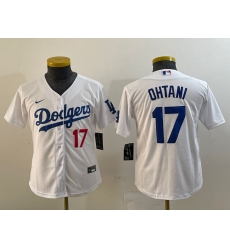 Youth Los Angeles Dodgers #17 Shohei Ohtani Number White Stitched Cool Base Nike Jersey