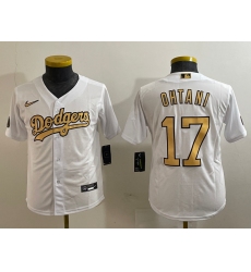 Youth Los Angeles Dodgers #17 Shohei Ohtani White 2022 All Star Stitched Flex Base Nike Jersey