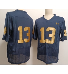 Men's Notre Dame Fighting Irish #13 Riley Leonard Navy Blue College Stitched Jersey