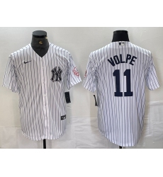 Men's New York Yankees #11 Anthony Volpe Name White With 2024 Cool Base Stitched Jersey