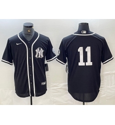 Men's New York Yankees #11 Anthony Volpe No Name Black White Cool Base Stitched Jersey