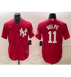 Men's New York Yankees #11 Anthony Volpe Red Fashion Cool Base Jersey