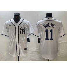 Men's New York Yankees #11 Anthony Volpe White Fashion Cool Base Jersey