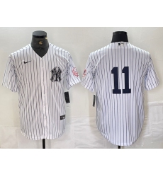 Men's New York Yankees #11 Anthony Volpe White With 2024 Cool Base Stitched Jersey