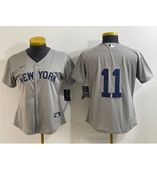 Women's New York Yankees #11 Anthony Volpe 2021 Grey Field of Dreams Cool Base Stitched Jersey