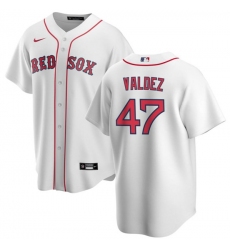 Men's Boston Red Sox #47 Enmanuel Valdez White Cool Base Stitched Baseball Jersey