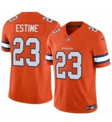 Men's Denver Brocos #23 Audric Estime Orange Rush Stitched Limited NFL Jersey