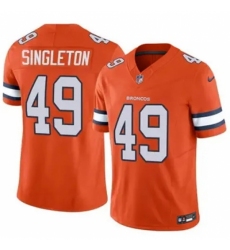 Men's Denver Brocos #49 Alex Singleton Orange Rush Stitched Limited Game NFL Jersey