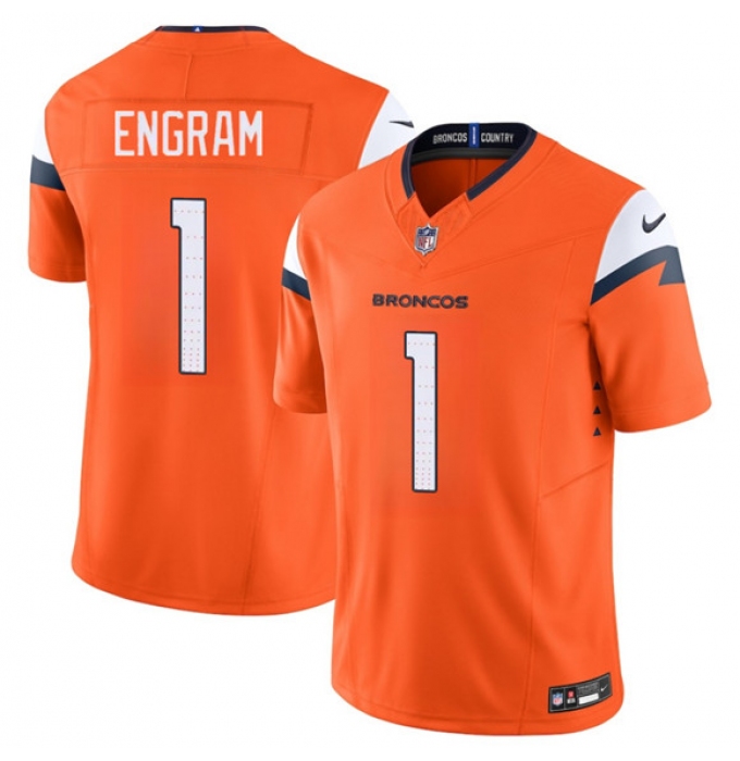 Men's Denver Broncos #1 Evan Engram Orange 2025 F.U.S.E. Vapor Limited Football Stitched Jersey