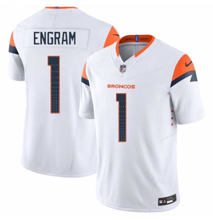 Men's Denver Broncos #1 Evan Engram White 2025 F.U.S.E. Vapor Limited Football Stitched Jersey