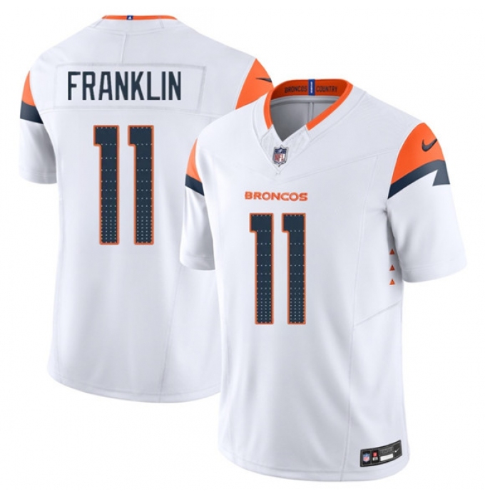 Men's Denver Broncos #11 Troy Franklin White 2025 F.U.S.E. Vapor Limited Football Stitched Jersey