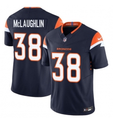 Men's Denver Broncos #38 Jaleel McLaughlin Navy F.U.S.E. Vapor Limited Football Stitched Jersey