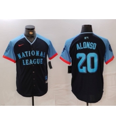 Men's New York Mets #20 Pete Alonso Navy 2024 All Star Limited Stitched Jersey