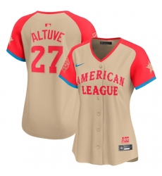 Women's American League #27 Jose Altuve Cream 2024 All-Star Limited Stitched Baseball Jersey(Run Small)