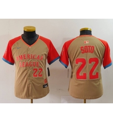 Youth New York Yankees #22 Juan Soto Number Cream 2024 All Star Limited Stitched Jersey