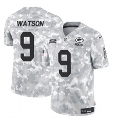 Men's Green Bay Packers #9 Christian Watson 2024 F.U.S.E Arctic Camo Salute To Service Limited Stitched Football Jersey