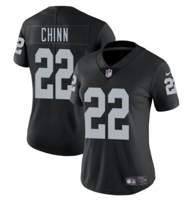 Women's Las Vegas Raiders #22 Jeremy Chinn Black 2025 Vapor Football Stitched Jersey(Run Small)