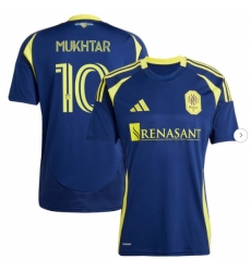 Mens Nashville SC Hany Mukhtar adidas Navy 2025 The Heart of Nashville Kit Replica Player Jersey