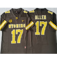Men's Wyoming Cowboys #17 Josh Allen Brown Vapor Limited Stitched Nike Jersey
