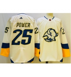 Men's Buffalo Sabres #25 Owen Power White 2022 Reverse Retro Authentic Jersey