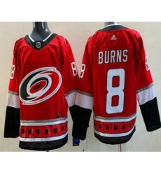 Men's Carolina Hurricanes #8 Brent Burns Red Authentic Jersey