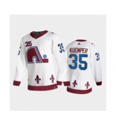 Men's Colorado Avalanche #35 Darcy Kuemper White 2021 Retro Special Edition Stitched NHL Jersey