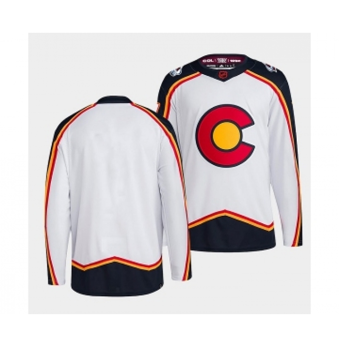 Men's Colorado Avalanche Blank White 2022-23 Reverse Retro Stitched Jersey