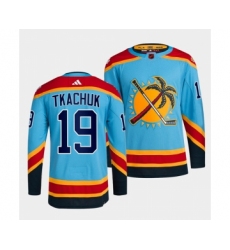 Men's Florida Panthers #19 Matthew Tkachuk Blue 2022 Reverse Retro Stitched Jersey