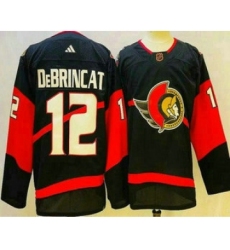 Men's Ottawa Senators #12 Alex DeBrincat Black 2022 Reverse Retro Authentic Jersey