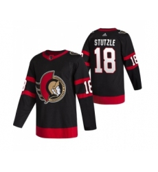 Men's Ottawa Senators #18 Tim Stutzle 2021 Black Stitched NHL Home Jersey