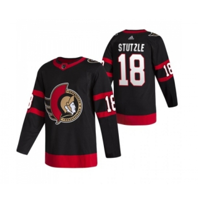 Men's Ottawa Senators #18 Tim Stutzle 2021 Black Stitched NHL Home Jersey