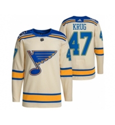 Men's St. Louis Blues #47 Torey Krug Cream 2022 Winter Classic Stitched Jersey