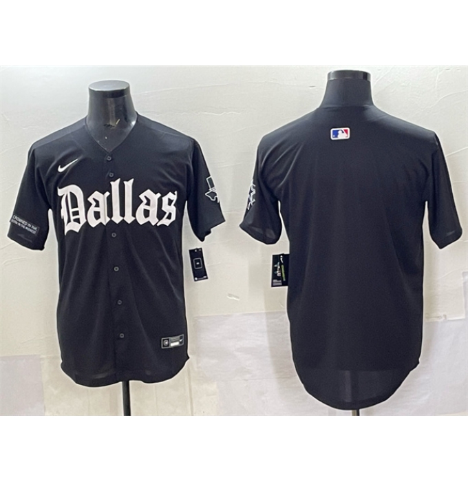 Men's Dallas Cowboys Blank Black 'Gothic Lone Star Edition' Limited Stitched Baseball Jersey