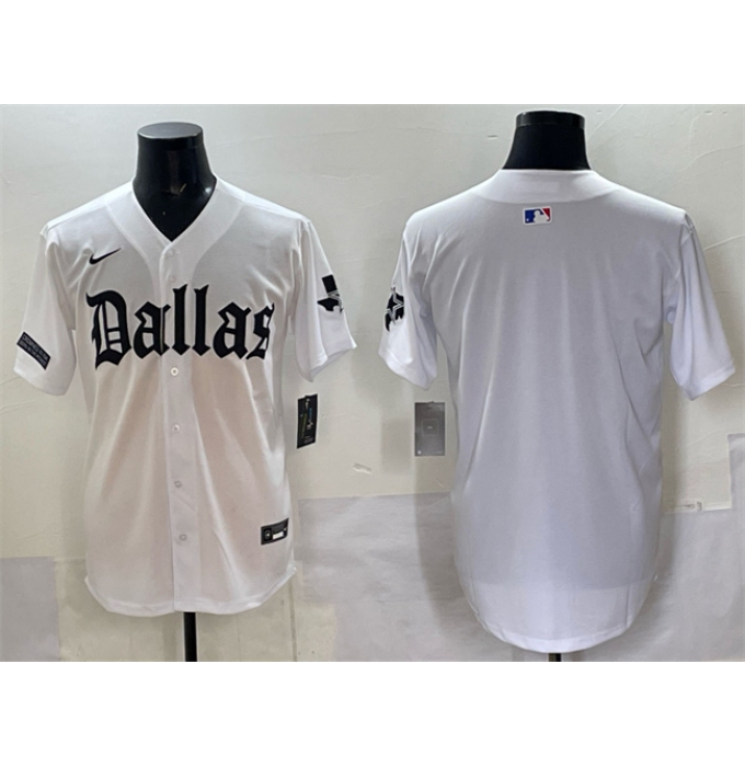 Men's Dallas Cowboys Blank White 'Gothic Lone Star Edition' Limited Stitched Baseball Jersey