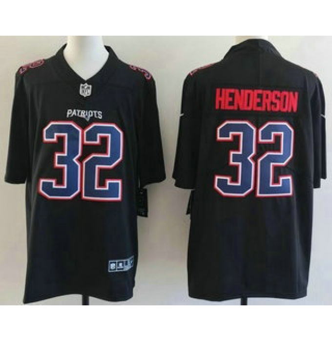 Men's New England Patriots #32 TreVeyon Henderson Limited Black Fashion Vapor Jersey