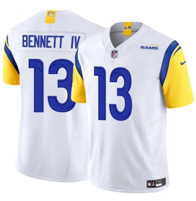 Men's Los Angeles Rams #13 Stetson Bennett IV White 2024 F.U.S.E. Vapor Untouchable Football Stitched Jersey