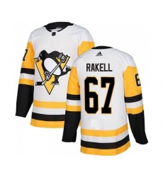 Men's Adidas Pittsburgh Penguins #67 Rickard Rakell White Road Authentic Stitched NHL Jersey